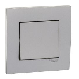 Schneider Electric Vivace 16AX 250V 1 Gang 1 Way Switch Aluminium Silver KB31_1_AS