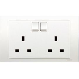 Schneider Electric Vivace Double Switched Socket White 13A 230V 1 Gang Socket KB25