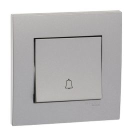Schneider Electric Vivace Bell Switch 10A 250V 1G Silver Bell Push Switch KB31BPB_AS