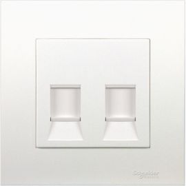 Schneider Electric Wallplate Vivace Silver 2 Gang Keystone Data Jack KB32RJK_AS