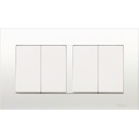 Schneider Electric Vivace Two way Plate Switch 4 Gang White 16Ax Switch KB34
