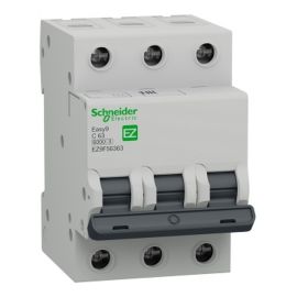 Schneider Electric Easy9 Miniature Circuit Breaker 3P 63A C curve 6000A MCB 400V EZ9F56363