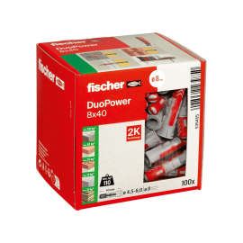 Fischer Universal Plug 100Pcs DUOPOWER 8X40mm 535455