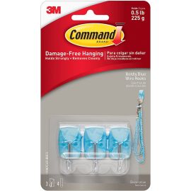 3M Boldly Blue Wire Hooks [3hooks&4Strips] 17067/17091-BB