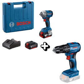 Bosch 18V Cordless Impact Drill & Wrench 2x 4Ah Batt+Charger Combo (GDS 18V-350 + GSB 185-LI)