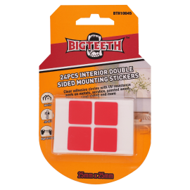 Bigteeth Interior Mounting Sticker Square 25mmx25mm 24pcs BTH10045