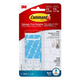 3M Water Resistant Refill Strips 4large,2m Strips Bath22