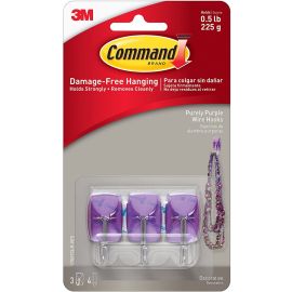 3M Purely Purple Wire Hooks [3hooks&4Strips] 17067-V