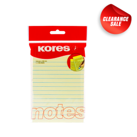 Kores Notes Lined 150x100mm Yellow 46510
