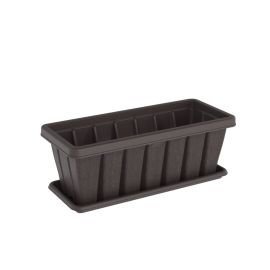 Cosmoplast Planter Rectangular 24" Cedargrain with Tray Brown IFFPPN002DW