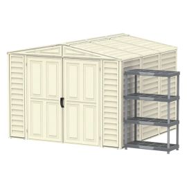 Cosmoplast DuraMate 8x8ft Resin Storage Walk-In Shed with FREE Shelving Rack 4 - Ivory
