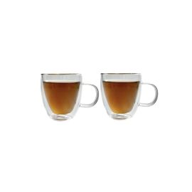 HOME MAKER B.DOUBLE WALL GLASS CUP 160ML 2PC ST ADW5716