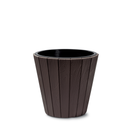 Prosperplast WOODE Flower Pot 393x393x370mm Brown DBWO400-R222