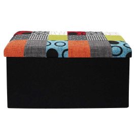 Foldable Patchwork Storage Ottoman Bench M2 Hd6507