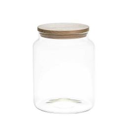 Storage Jar Glass W/Wood Lid 2.4L Ka5549