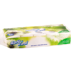 Soft n Cool Toilet Roll 200's 10Rolls TR200 Soft n Cool