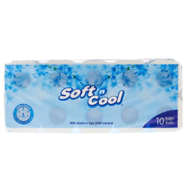 Soft n Cool Toilet Roll 400's 10Rolls SNCTR400 Soft n Cool