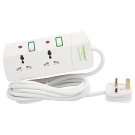 Terminator 2 Way Universal Power Extension Socket 13A 3M TPB 2G
